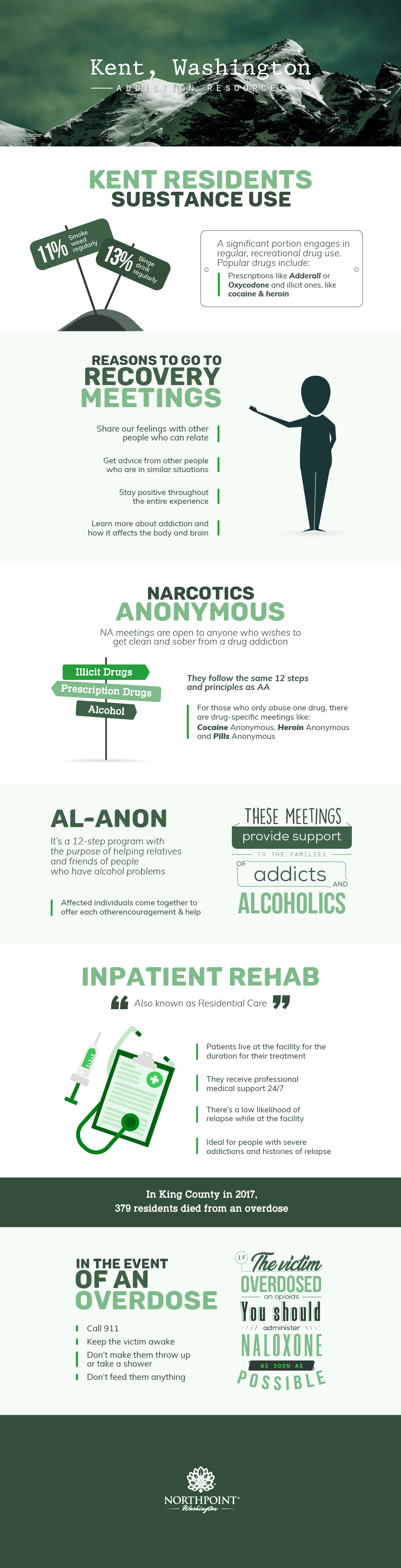 Kent, WA Addiction Resources Infographic
