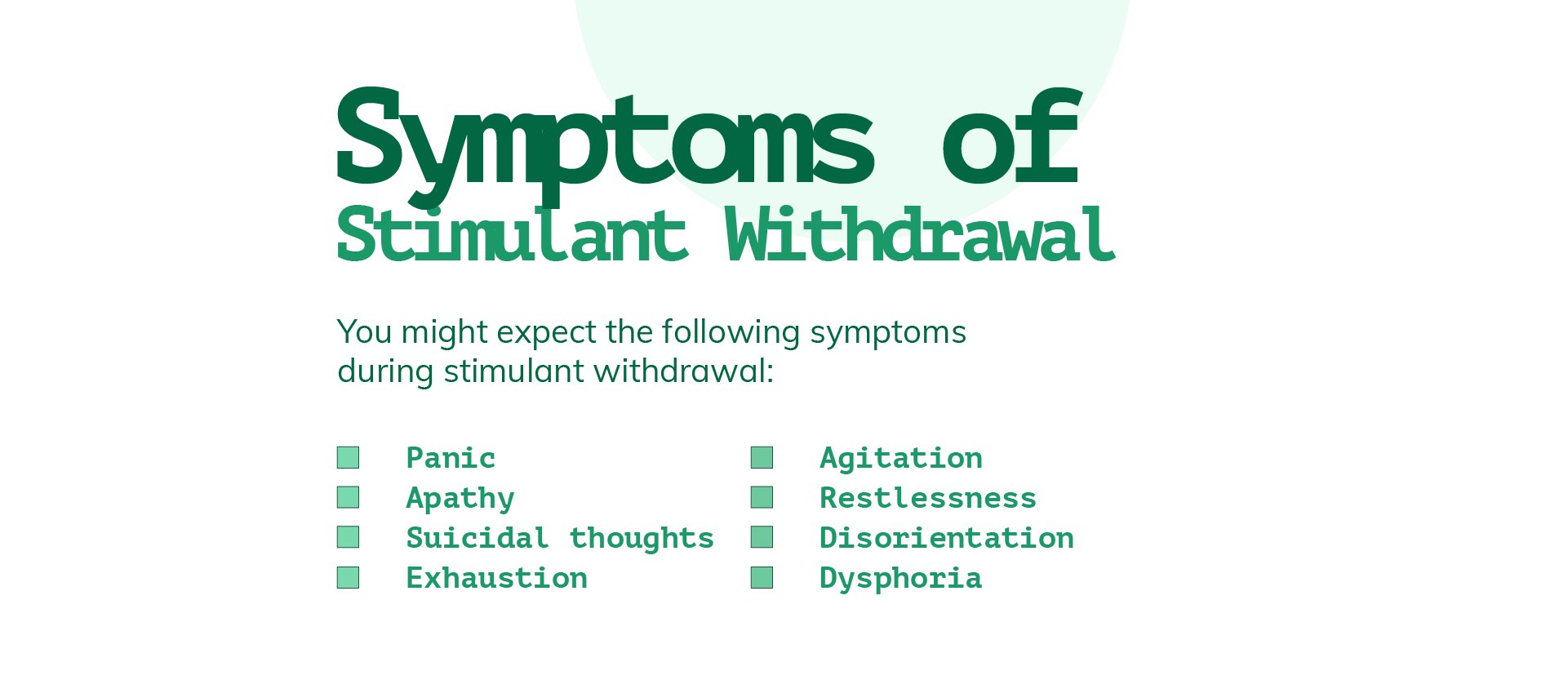 Symptoms of Stimulant Withdrawal
