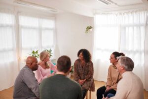 people talk during a ketamine addiction treatment program