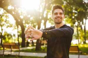 a person gets ready for an outdoor run after making a relapse prevention guide