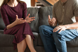 a therapist and patient discuss how to improve family communication